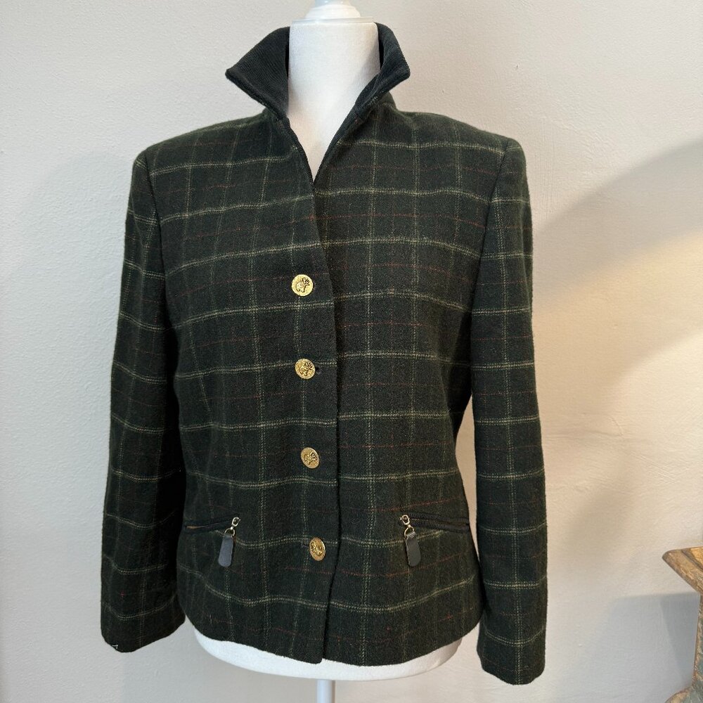 Worth Vintage Plaid Long Sleeves Blazer